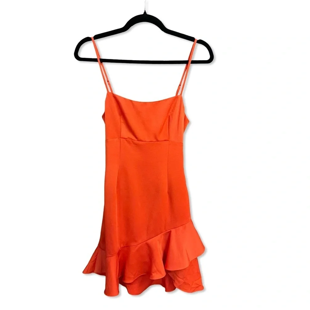 Lovers + Friends Sweetie Dress Bright Orange Mini sundress Revolve XS - Picture 5 of 9